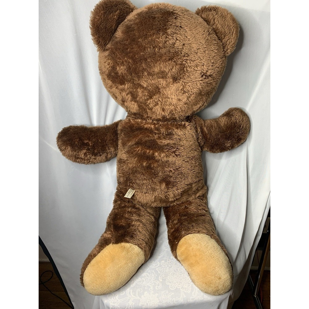 Vintage 36 Inch Giant Brown Teddy Bear Stuffed Animal Plush Rare Unique - Picture 4 of 7
